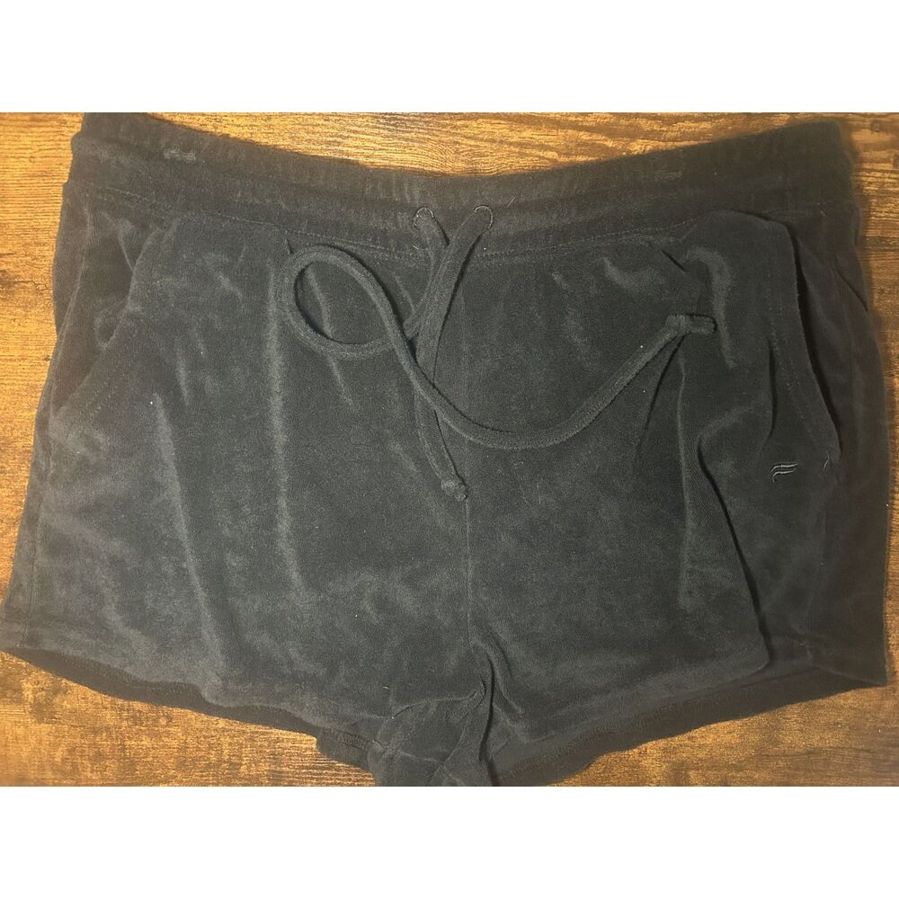 Fabletics Women's XL Black French Terry Athletic Lounge Shorts Drawstring
